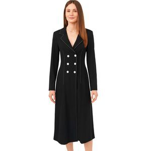 SAINT ART‎ Blazer Style Trench Coat Black Medium